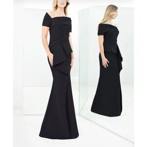 Alexander by Daymor Navy Blue Gown Size 10 Mother Of Bride Dress Off Shoulder